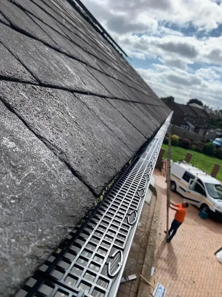 Gutter guard fitted on a slate roof in Mousehole